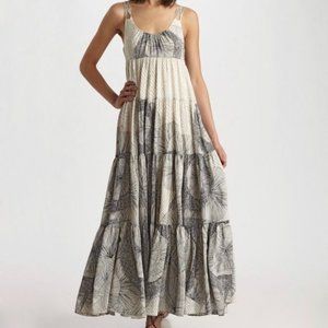 Anthropologie Leifsdottir Tiered Printed Silk Sleeveless Maxi Dress Size 6